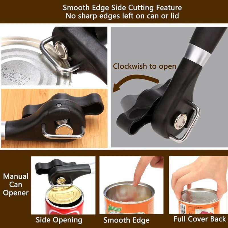 WALFOS Cans Opener Professional Ergonomic Manual Can Opener Side Cut Manual Can Opener Kitchen Accessories - Walfos® Kitchenware
