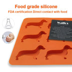 WALFOS Creative Silicone Dachshund Puppy Shaped Ice Cube Chocolate Cookie Mold DIY Home Ice Tray Kitchen Tools - Walfos® Kitchenware