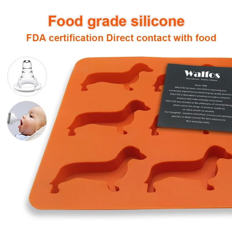 WALFOS Creative Silicone Dachshund Puppy Shaped Ice Cube Chocolate Cookie Mold DIY Home Ice Tray Kitchen Tools - Walfos® Kitchenware