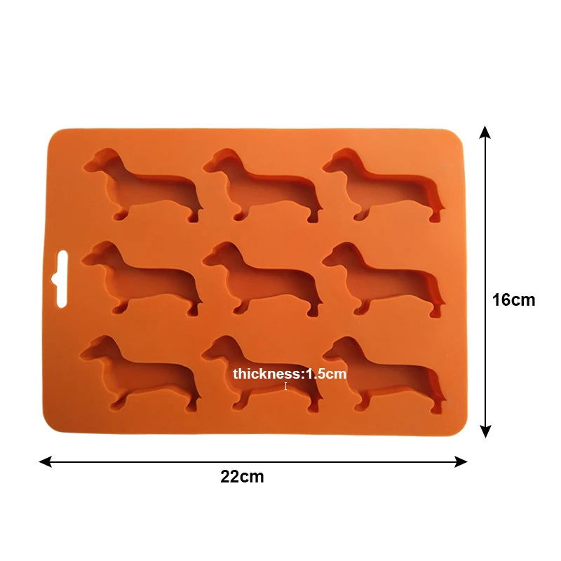WALFOS Creative Silicone Dachshund Puppy Shaped Ice Cube Chocolate Cookie Mold DIY Home Ice Tray Kitchen Tools - Walfos® Kitchenware