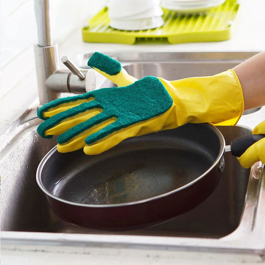 WALFOS Creative  Washing Cleaning Gloves Garden Kitchen Dish Sponge Fingers Rubber Household Cleaning Gloves for Dishwashin - Walfos® Kitchenware
