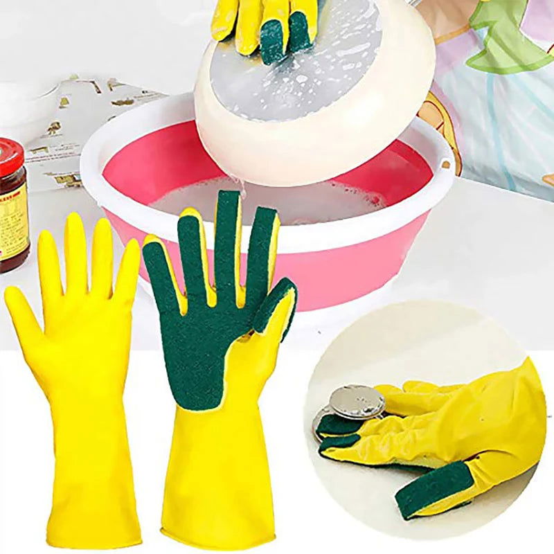 WALFOS Creative  Washing Cleaning Gloves Garden Kitchen Dish Sponge Fingers Rubber Household Cleaning Gloves for Dishwashin - Walfos® Kitchenware