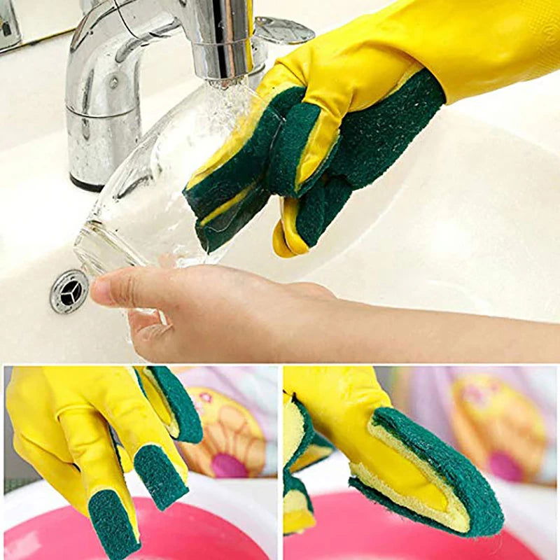 WALFOS Creative  Washing Cleaning Gloves Garden Kitchen Dish Sponge Fingers Rubber Household Cleaning Gloves for Dishwashin - Walfos® Kitchenware