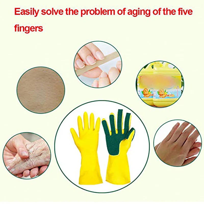 WALFOS Creative  Washing Cleaning Gloves Garden Kitchen Dish Sponge Fingers Rubber Household Cleaning Gloves for Dishwashin - Walfos® Kitchenware