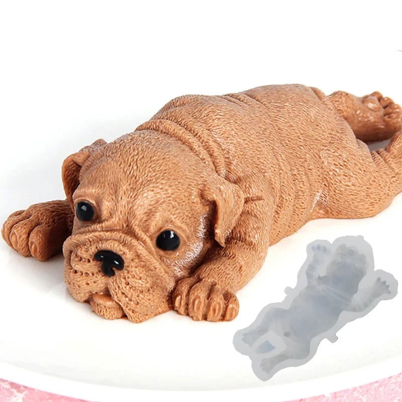 WALFOS Cute Dog Silicone Mold Mousse Cake 3D Shar Pei Mould Ice Cream Jello Pudding Blast Chilling Tool Fondant Decoration - Walfos® Kitchenware