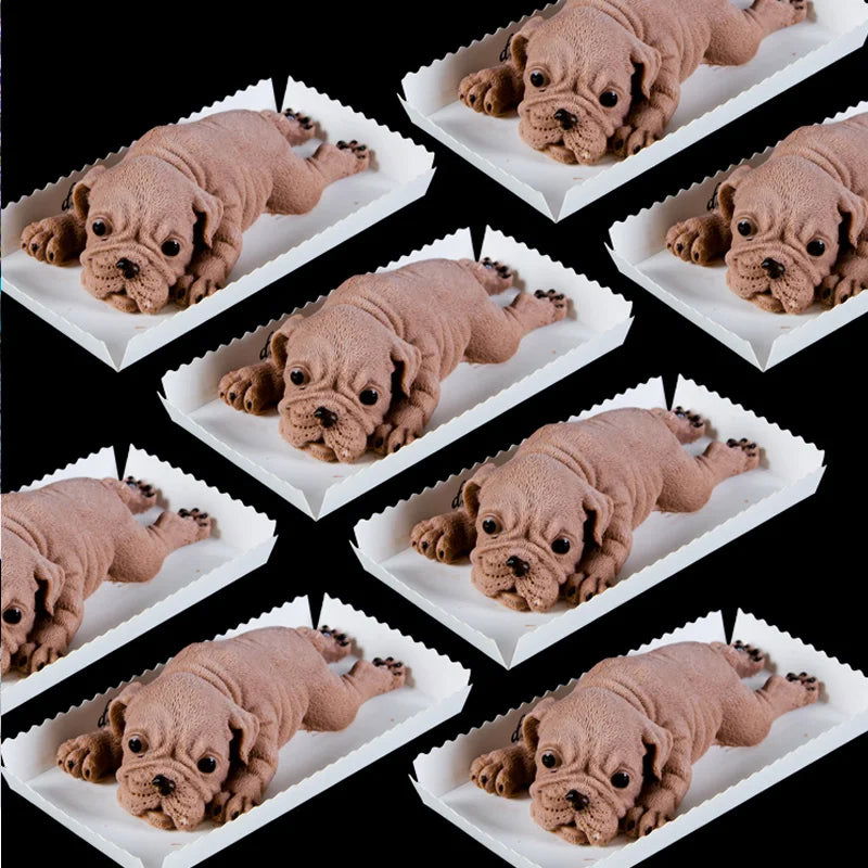 WALFOS Cute Dog Silicone Mold Mousse Cake 3D Shar Pei Mould Ice Cream Jello Pudding Blast Chilling Tool Fondant Decoration - Walfos® Kitchenware