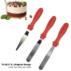 WALFOS DIY Cake Cream Spread Decorating Scraper Pastry Angled Blade Spatula Wedding Valentine Baking Cooking  3Pcs/Set - Walfos® Kitchenware