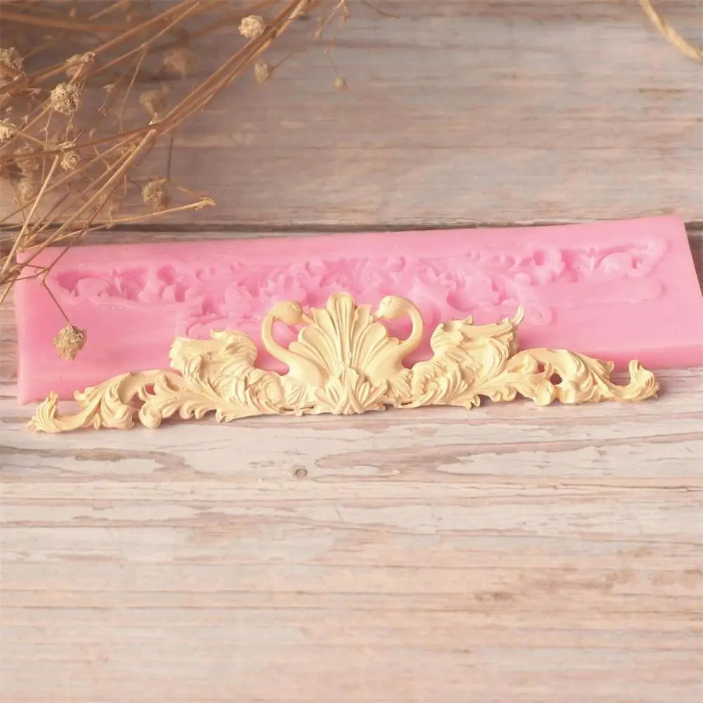 WALFOS DIY Sugar Craft Cake Vintage Relief Border Silicone Mold Fondant Mold Cake Decorating Tools Gum Paste Mold - Walfos® Kitchenware