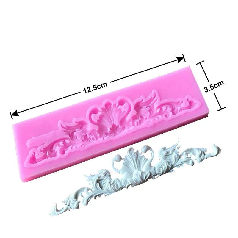 WALFOS DIY Sugar Craft Cake Vintage Relief Border Silicone Mold Fondant Mold Cake Decorating Tools Gum Paste Mold - Walfos® Kitchenware