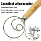 WALFOS Danish Dough Stainless Steel Danish Dough Whisk  Baking Pastry Blender Egg Beater Tools for Bread Making - Walfos® Kitchenware
