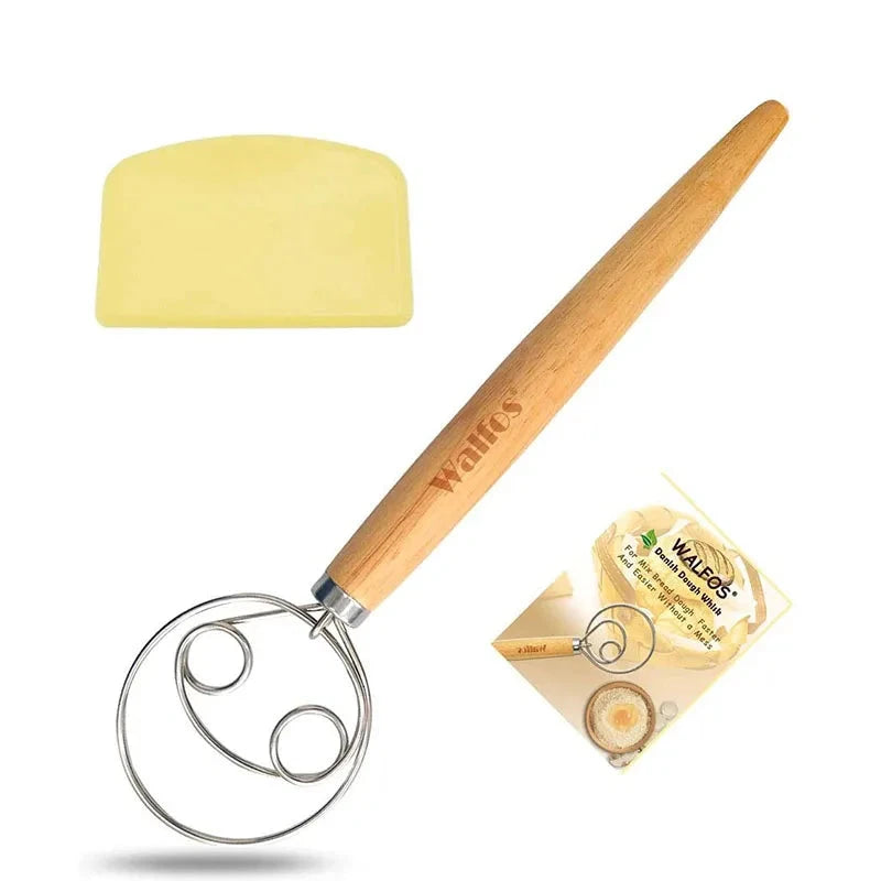 WALFOS Danish Dough Stainless Steel Danish Dough Whisk  Baking Pastry Blender Egg Beater Tools for Bread Making - Walfos® Kitchenware