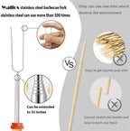 WALFOS Double Metal Skewers For Barbecue Skewers Tools Stainless Steel BBQ Grill Fork Marshmallow Sticks Kitchen Accessories - Walfos® Kitchenware
