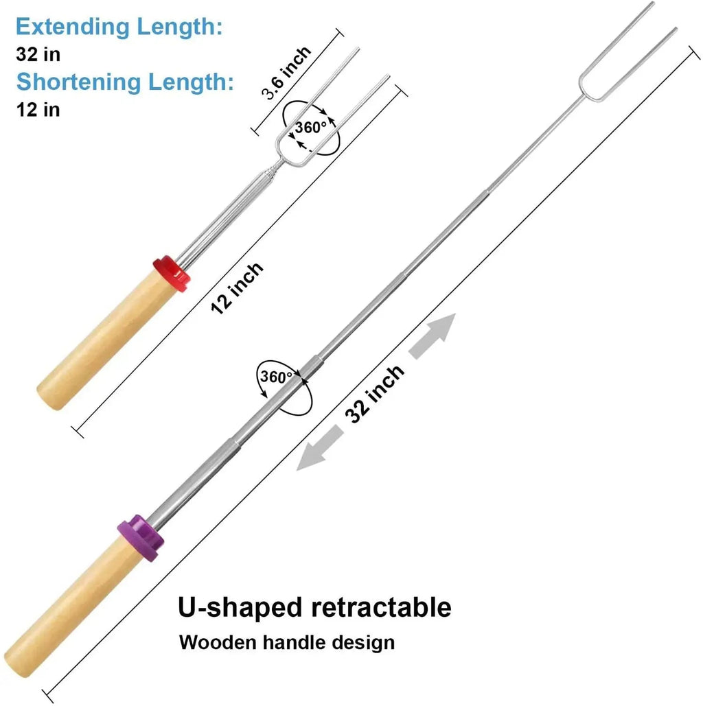 WALFOS Double Metal Skewers For Barbecue Skewers Tools Stainless Steel BBQ Grill Fork Marshmallow Sticks Kitchen Accessories - Walfos® Kitchenware