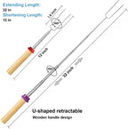 WALFOS Double Metal Skewers For Barbecue Skewers Tools Stainless Steel BBQ Grill Fork Marshmallow Sticks Kitchen Accessories - Walfos® Kitchenware