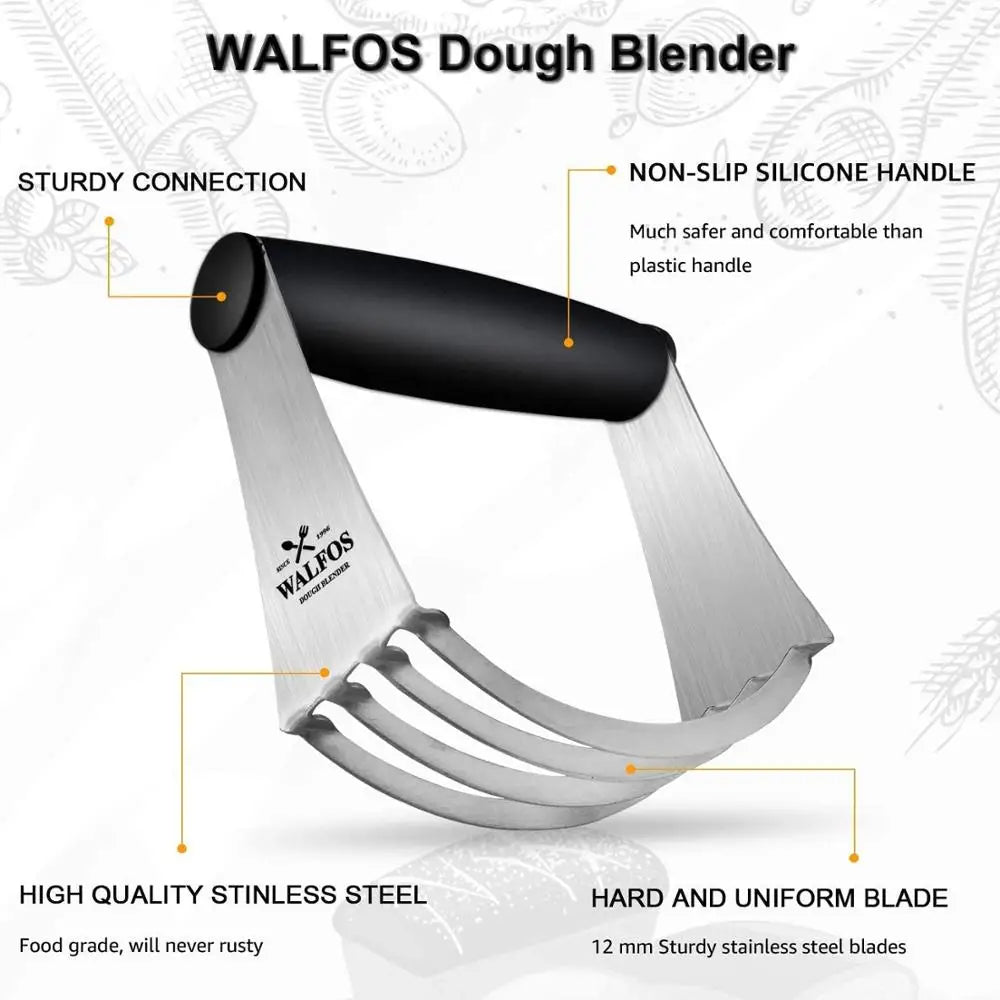 WALFOS Dough Blender Multi-Purpose Pastry Cutter Heavy Duty Stainless Steel and Non-Slip Handle Dough Cutter Perfect For Pastry - Walfos® Kitchenware