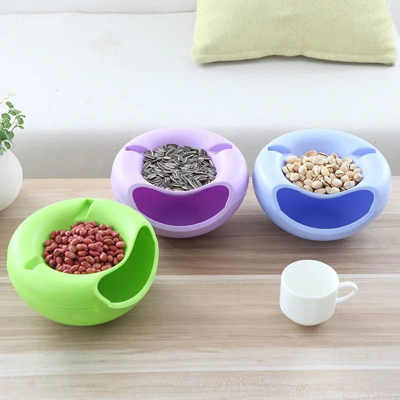 WALFOS Dried Fruit Plate Storage Box Snacks Nut Fruit Dish Tray Organizer Melon Seeds Candy Storage Bowl Box Food Container - Walfos® Kitchenware