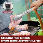 WALFOS Extra Long Stainless Steel BBQ Grilling Tong Salad Bread Serving Tong Non-Stick Kitchen Barbecue Grilling Cooking Tong - Walfos® Kitchenware