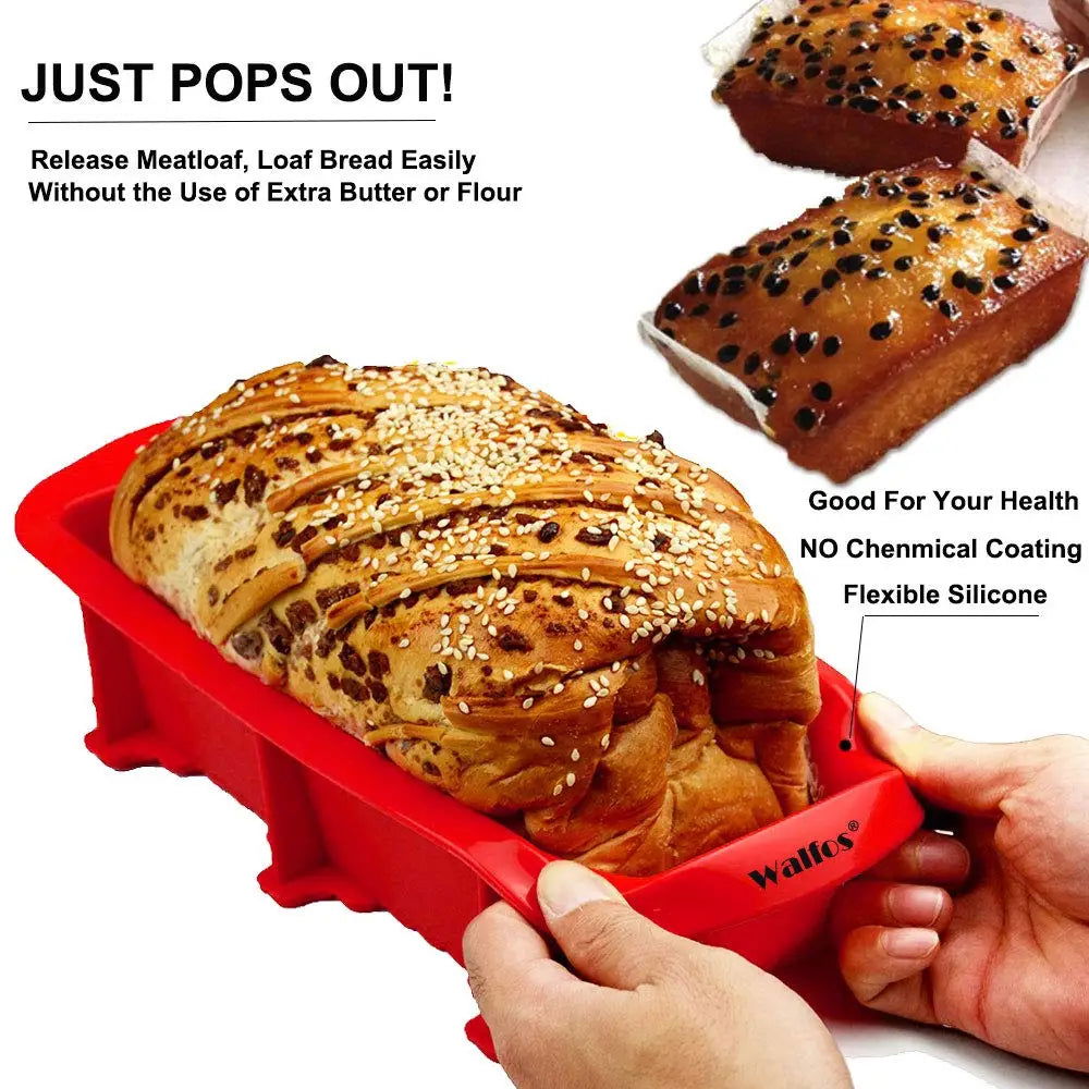 WALFOS FOOD GRADE Non Stick Cake Bread Mold Bakeware Large Toast French Bread Pan-Soap Loaf Pan Mold-Baking Silicone Cake Pan - Walfos® Kitchenware