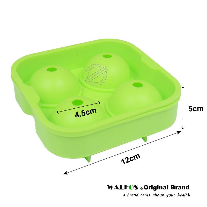 WALFOS  FOOD GRADE Silicone Ice Cube Tray Ice Ball Maker Party Bar Tool Round Silicone Ice Ball Mold for Whiskey Cocktail - Walfos® Kitchenware
