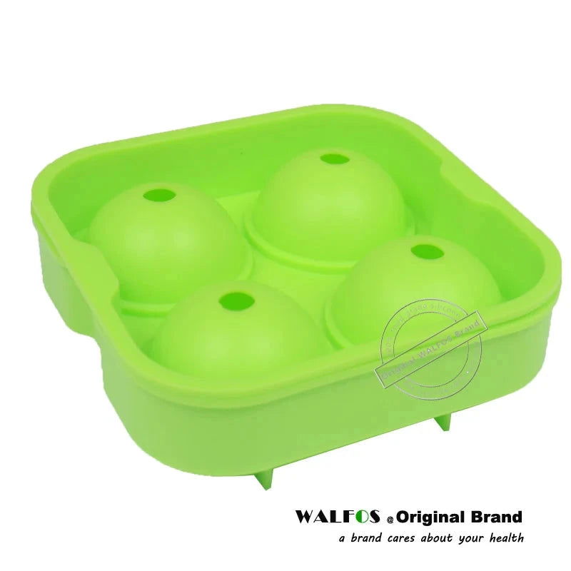 WALFOS  FOOD GRADE Silicone Ice Cube Tray Ice Ball Maker Party Bar Tool Round Silicone Ice Ball Mold for Whiskey Cocktail - Walfos® Kitchenware