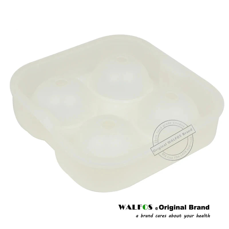 WALFOS  FOOD GRADE Silicone Ice Cube Tray Ice Ball Maker Party Bar Tool Round Silicone Ice Ball Mold for Whiskey Cocktail - Walfos® Kitchenware