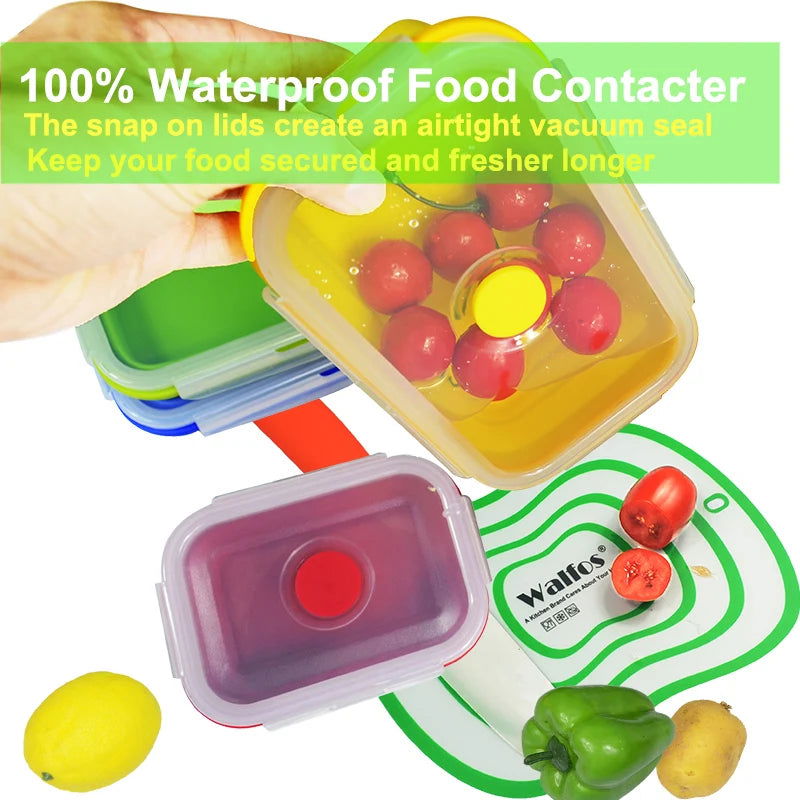 WALFOS Folding Silicone Lunch Box Food Storage Container Kitchen Microwave Tableware Portable Household Outdoor Food box - Walfos® Kitchenware