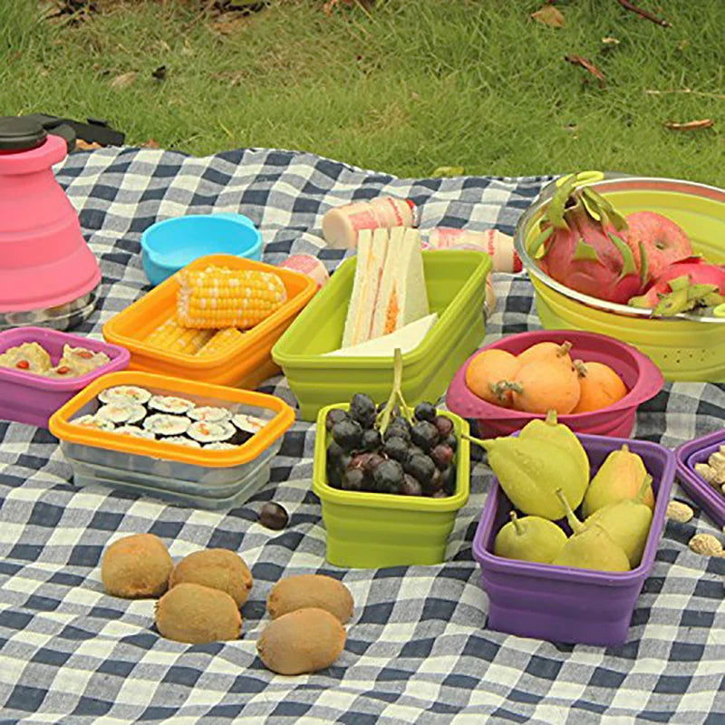 WALFOS Folding Silicone Lunch Box Food Storage Container Kitchen Microwave Tableware Portable Household Outdoor Food box - Walfos® Kitchenware