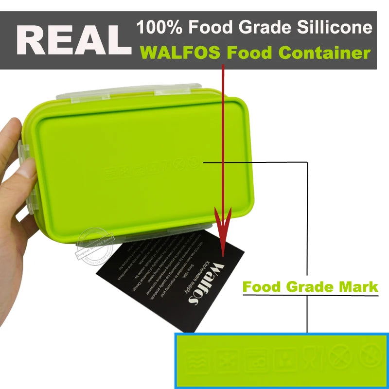 WALFOS Folding Silicone Lunch Box Food Storage Container Kitchen Microwave Tableware Portable Household Outdoor Food box - Walfos® Kitchenware