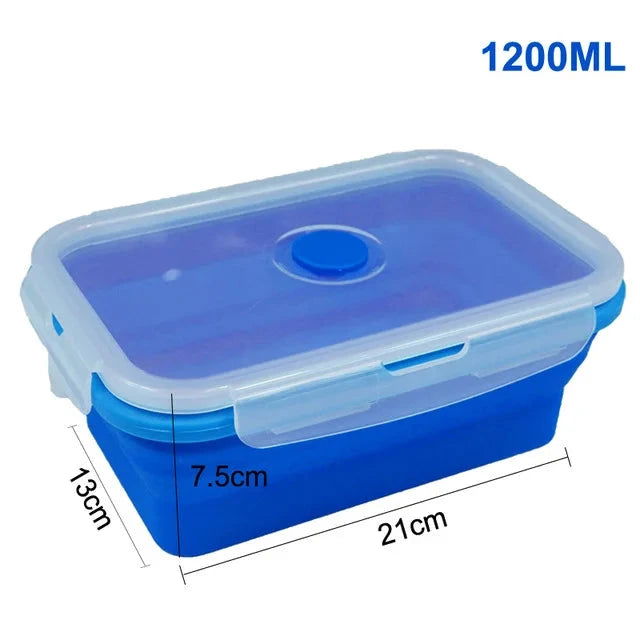 WALFOS Folding Silicone Lunch Box Food Storage Container Kitchen Microwave Tableware Portable Household Outdoor Food box - Walfos® Kitchenware