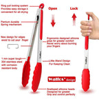 WALFOS Food Grade 100% Silicone Food Tongs Kitchen Tongs Utensil Cooking Tong Clip Clamp Accessories Salad Serving BBQ Tools - Walfos® Kitchenware