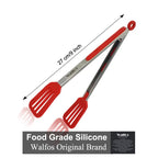 WALFOS Food Grade 100% Silicone Food Tongs Kitchen Tongs Utensil Cooking Tong Clip Clamp Accessories Salad Serving BBQ Tools - Walfos® Kitchenware