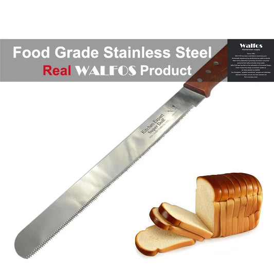 WALFOS Food Grade 30cm Cake Knife Stainless Steel Knife with Wooden Handle Bread Cutting Tools Baking & Pastry Tools - Walfos® Kitchenware