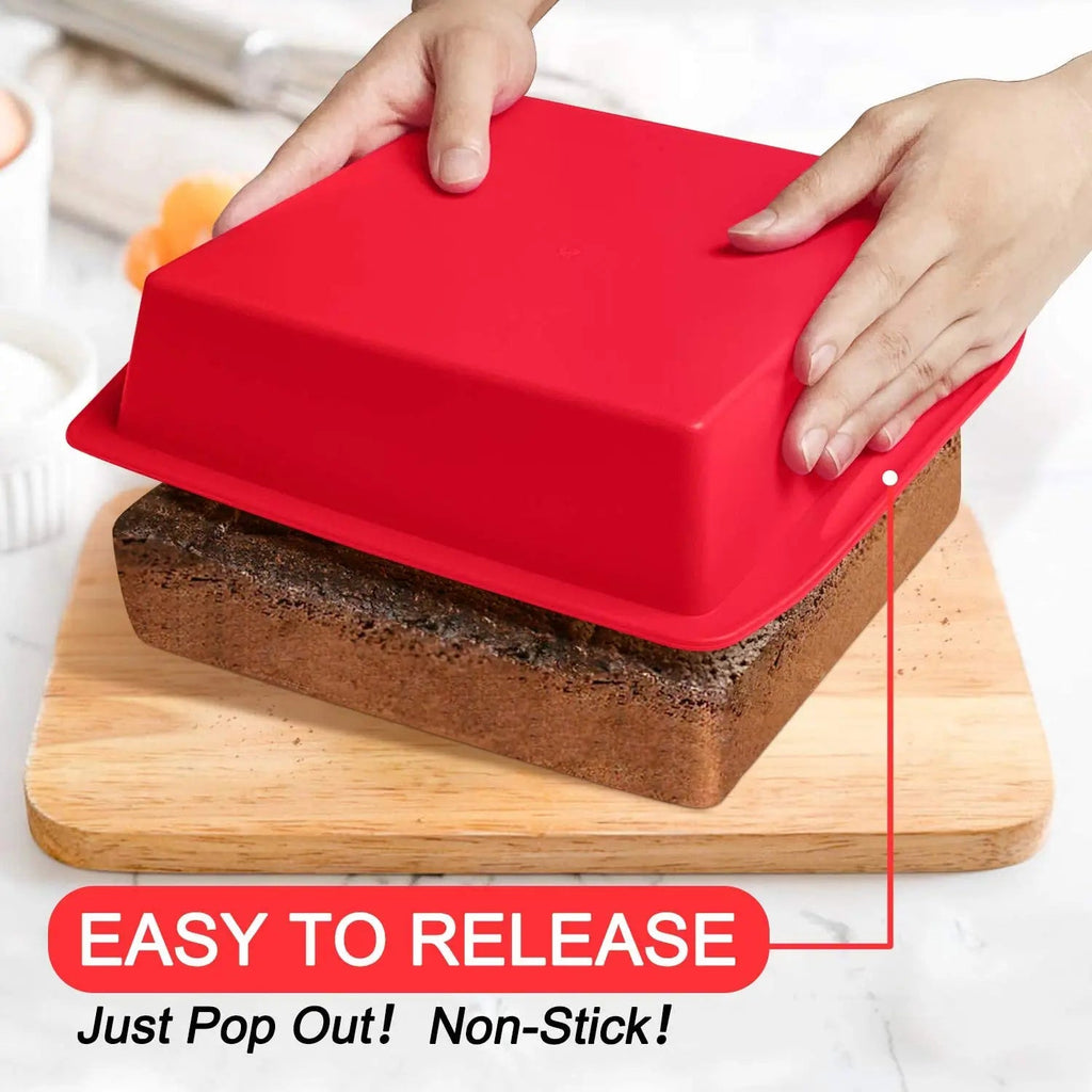 WALFOS Food Grade Brownie Pan Non-Stick Square Silicone Cake Mold Cake Pan Baking Pans Mould Bread Mold Bakeware DIY Cake Tools - Walfos® Kitchenware