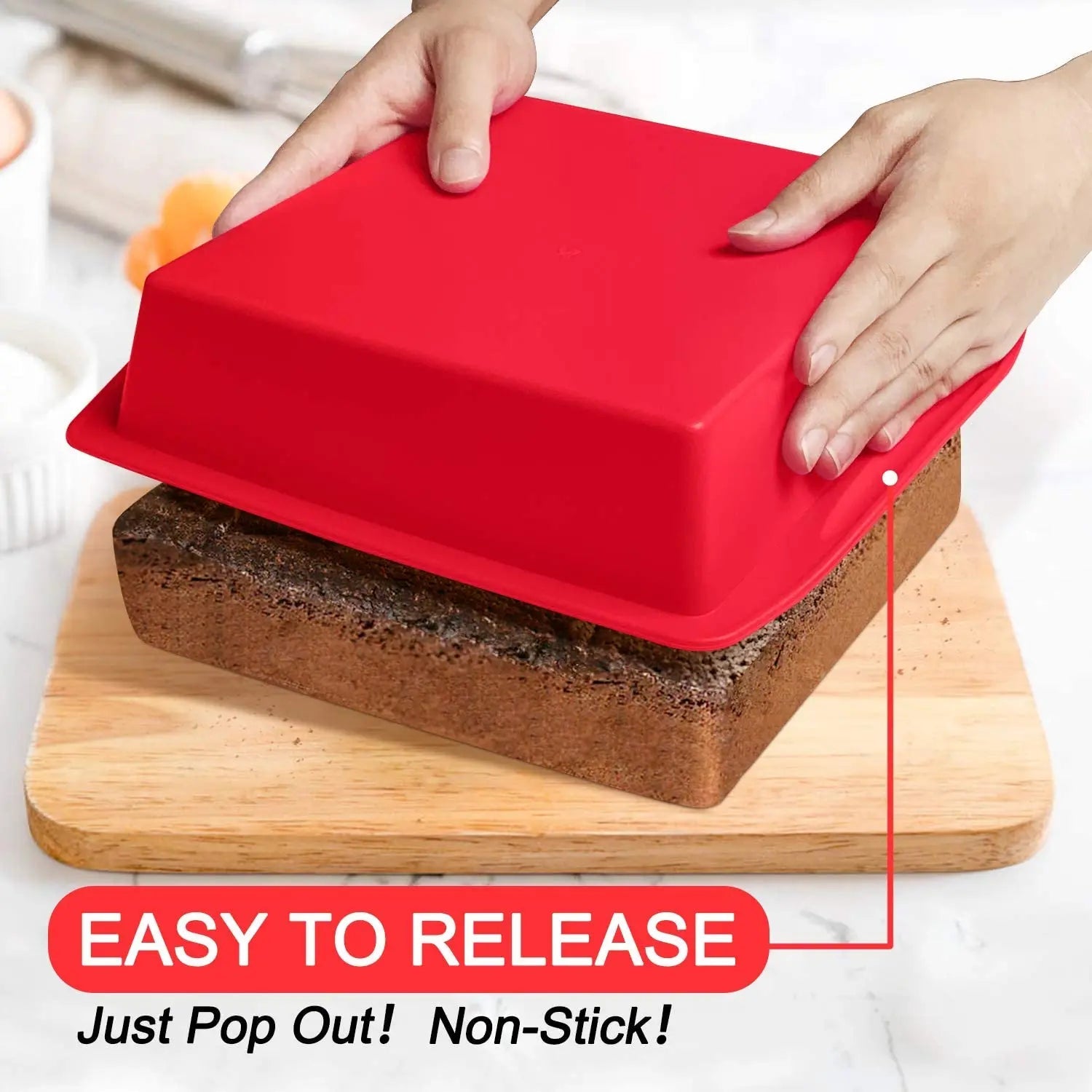 WALFOS Food Grade Brownie Pan Non-Stick Square Silicone Cake Mold Cake Pan Baking Pans Mould Bread Mold Bakeware DIY Cake Tools - Walfos® Kitchenware