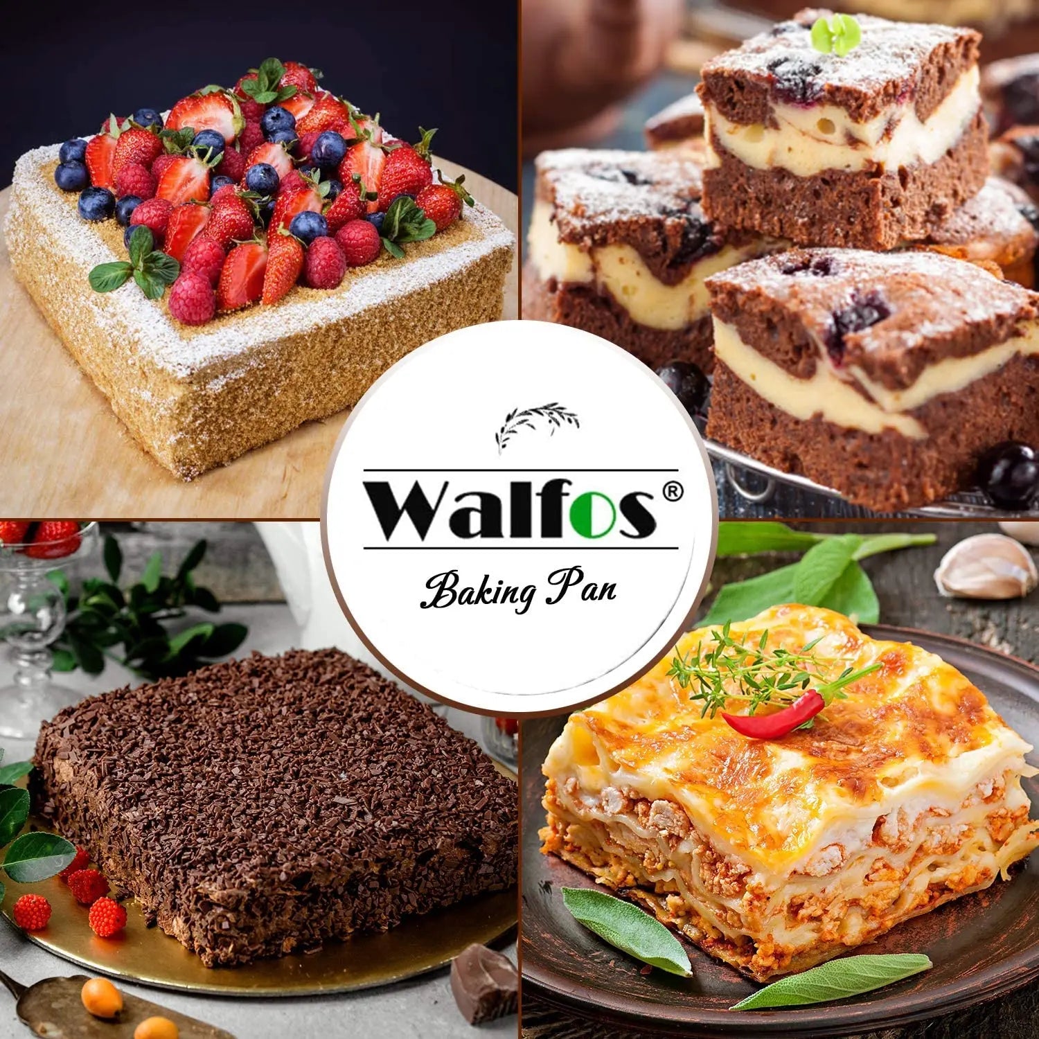 WALFOS Food Grade Brownie Pan Non-Stick Square Silicone Cake Mold Cake Pan Baking Pans Mould Bread Mold Bakeware DIY Cake Tools - Walfos® Kitchenware