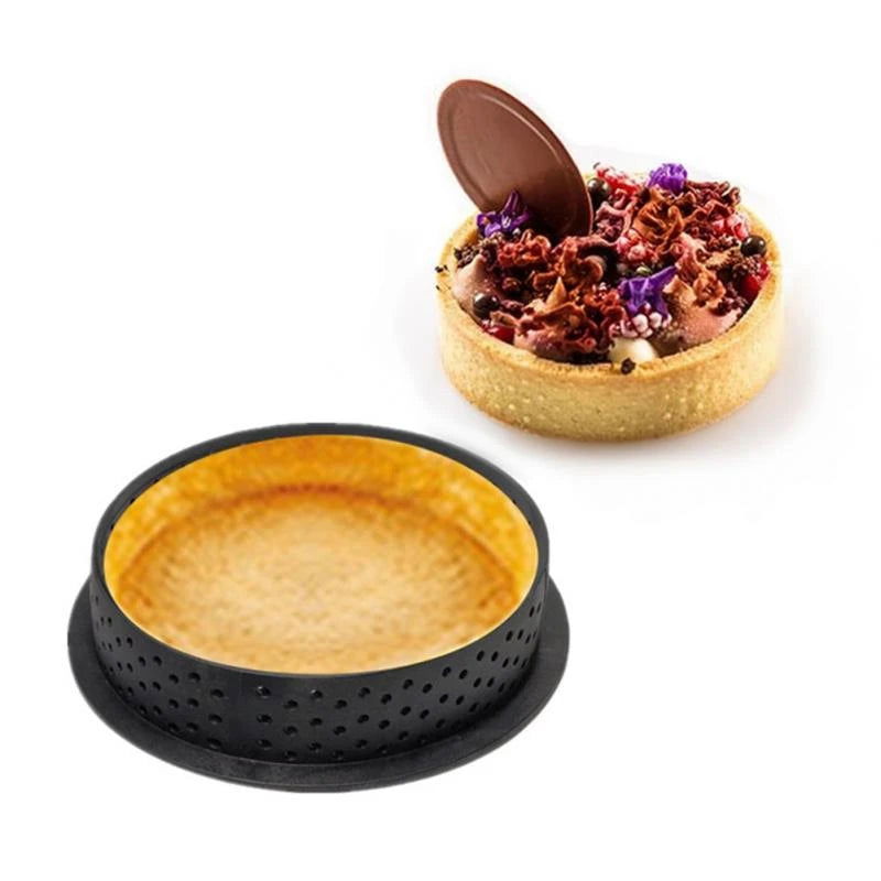 WALFOS Food Grade  Circular Tart Ring French Dessert Stainless Steel Perforation Fruit Pie Quiche Cake Mousse Mold Kitchen Bakin - Walfos® Kitchenware
