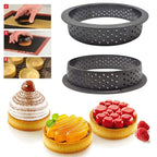 WALFOS Food Grade  Circular Tart Ring French Dessert Stainless Steel Perforation Fruit Pie Quiche Cake Mousse Mold Kitchen Bakin - Walfos® Kitchenware