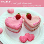 WALFOS Food Grade Love Heart Shaped Silicone Cake Mold Cake Pan Non-Stick Baking Mousse Pan Mould Dessert Decoration Tools - Walfos® Kitchenware