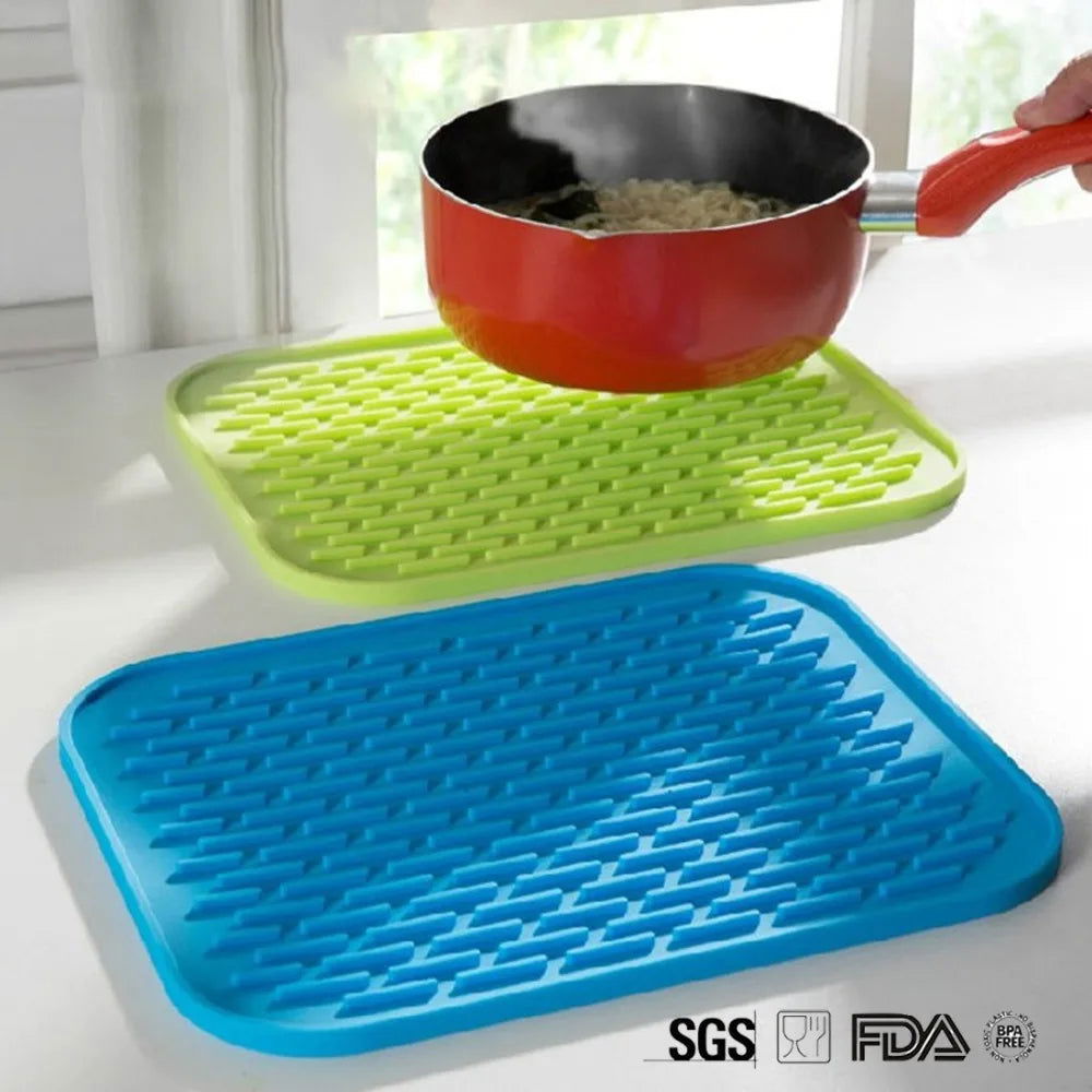 WALFOS Food Grade Multifunction Silicone Coaster Non-Slip Silicone Heat Resistant Mat Coaster Cushion Placemat Pot Holder - Walfos® Kitchenware