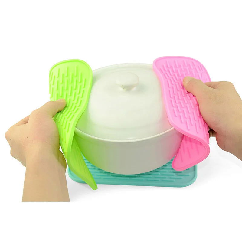 WALFOS Food Grade Multifunction Silicone Coaster Non-Slip Silicone Heat Resistant Mat Coaster Cushion Placemat Pot Holder - Walfos® Kitchenware
