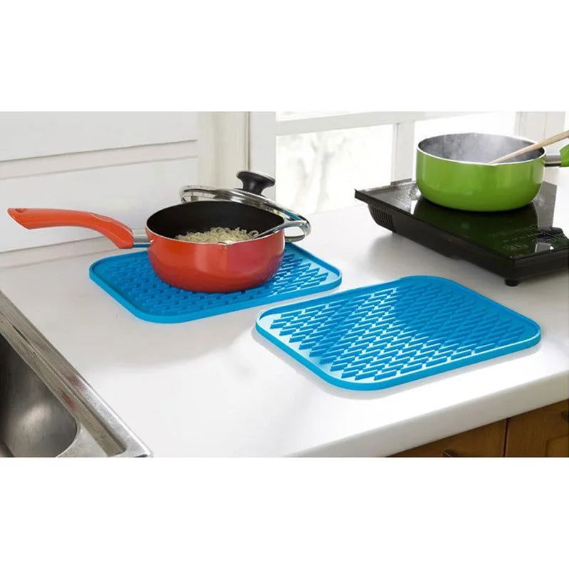 WALFOS Food Grade Multifunction Silicone Coaster Non-Slip Silicone Heat Resistant Mat Coaster Cushion Placemat Pot Holder - Walfos® Kitchenware