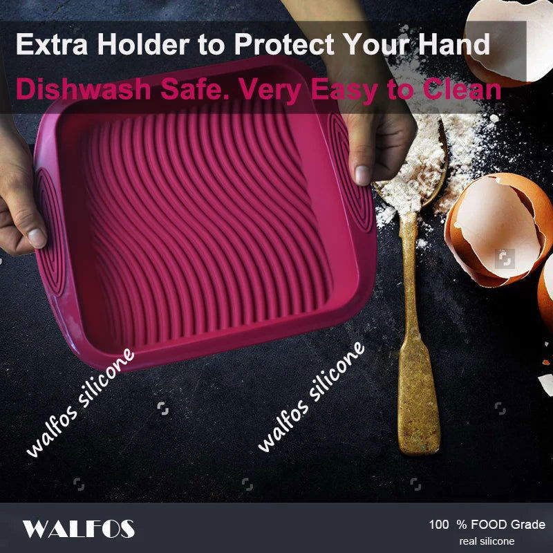 WALFOS Food Grade Non-Stick Silicone Layered Shape Rectangular Silicone Bread Pan Toast Bread Mold Cake Tray Mould  Baking Tools - Walfos® Kitchenware