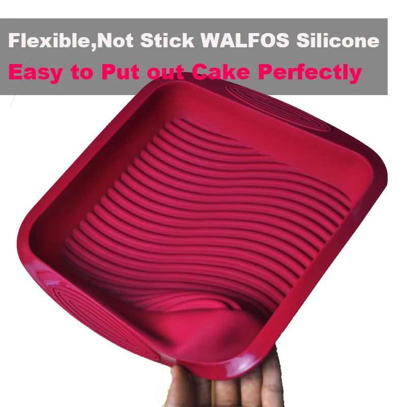 WALFOS Food Grade Non-Stick Silicone Layered Shape Rectangular Silicone Bread Pan Toast Bread Mold Cake Tray Mould  Baking Tools - Walfos® Kitchenware