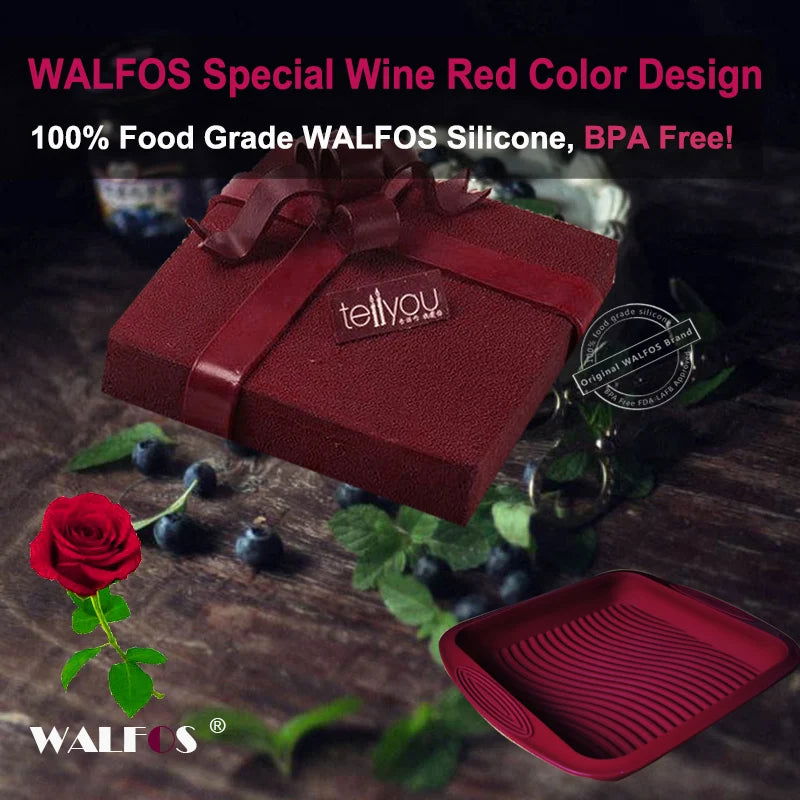 WALFOS Food Grade Non-Stick Silicone Layered Shape Rectangular Silicone Bread Pan Toast Bread Mold Cake Tray Mould  Baking Tools - Walfos® Kitchenware