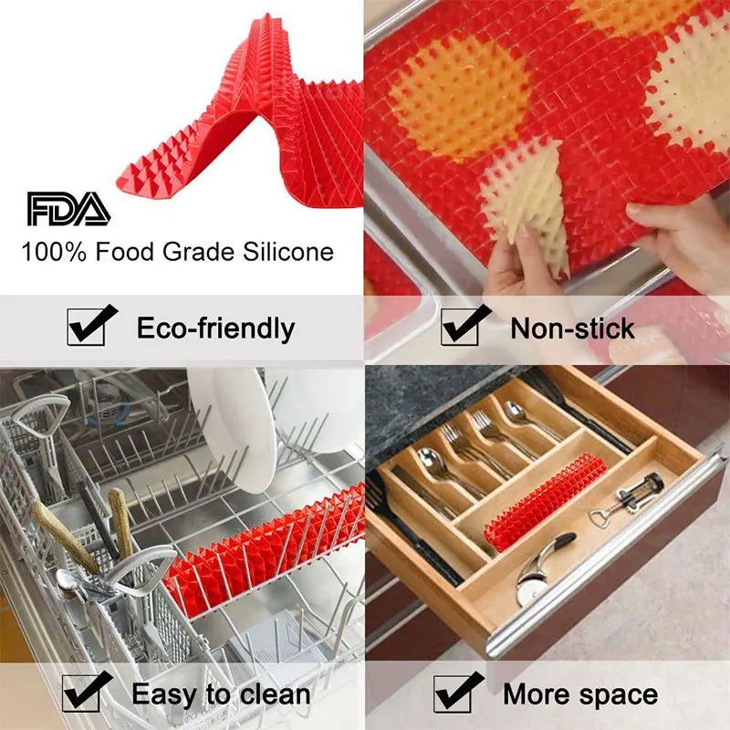 WALFOS Food Grade Pyramid Bakeware Pan Nonstick Silicone Baking Mat Pads Easy Method For Oven Baking Tray Sheet Kitchen Tools - Walfos® Kitchenware