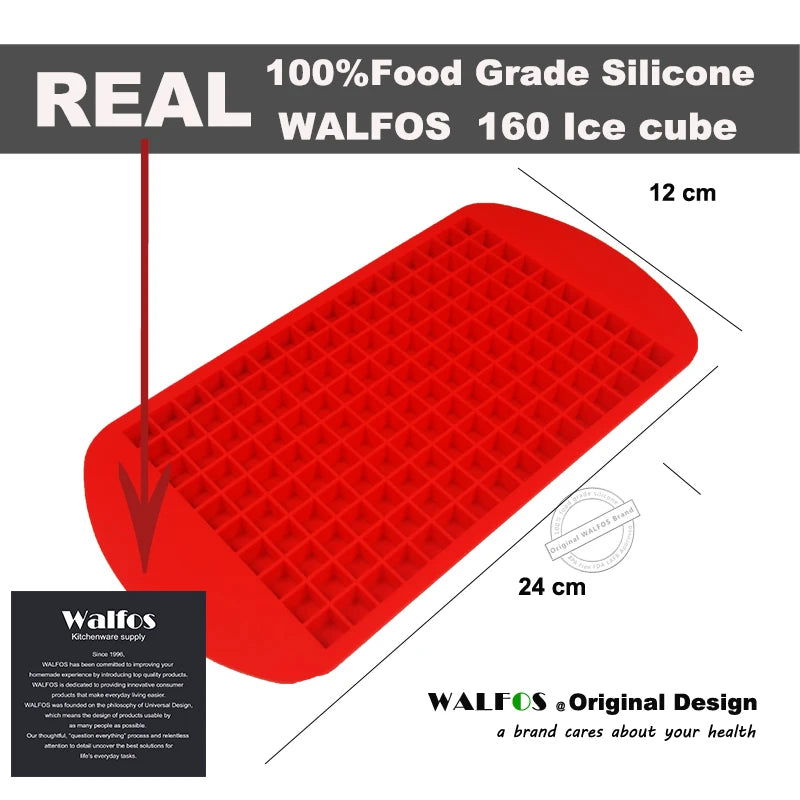 WALFOS Food Grade Silicone 160 Small  Ice Cube Trays Chocolate Mould Maker For Kitchen Bar Party Drinks Silicone Ice Maker Mold - Walfos® Kitchenware