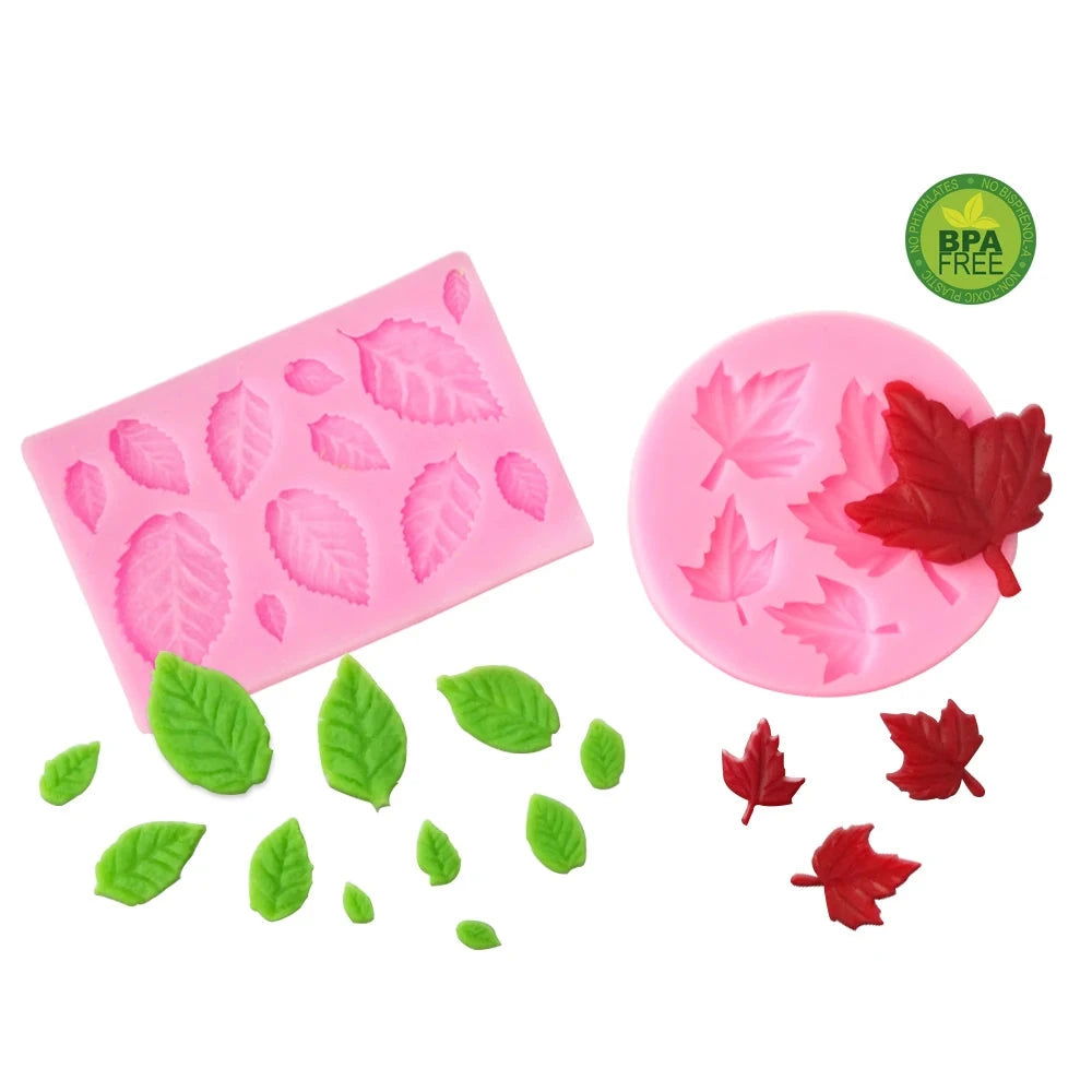 WALFOS Food Grade Silicone 3D Leaf Silicone Mold Fondant Mold Chocolate Mold Baking Mold Cake Decorating Tools - Walfos® Kitchenware