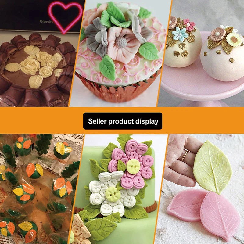 WALFOS Food Grade Silicone 3D Leaf Silicone Mold Fondant Mold Chocolate Mold Baking Mold Cake Decorating Tools - Walfos® Kitchenware