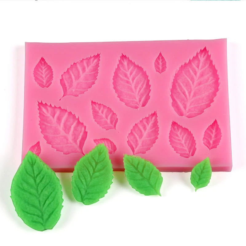 WALFOS Food Grade Silicone 3D Leaf Silicone Mold Fondant Mold Chocolate Mold Baking Mold Cake Decorating Tools - Walfos® Kitchenware