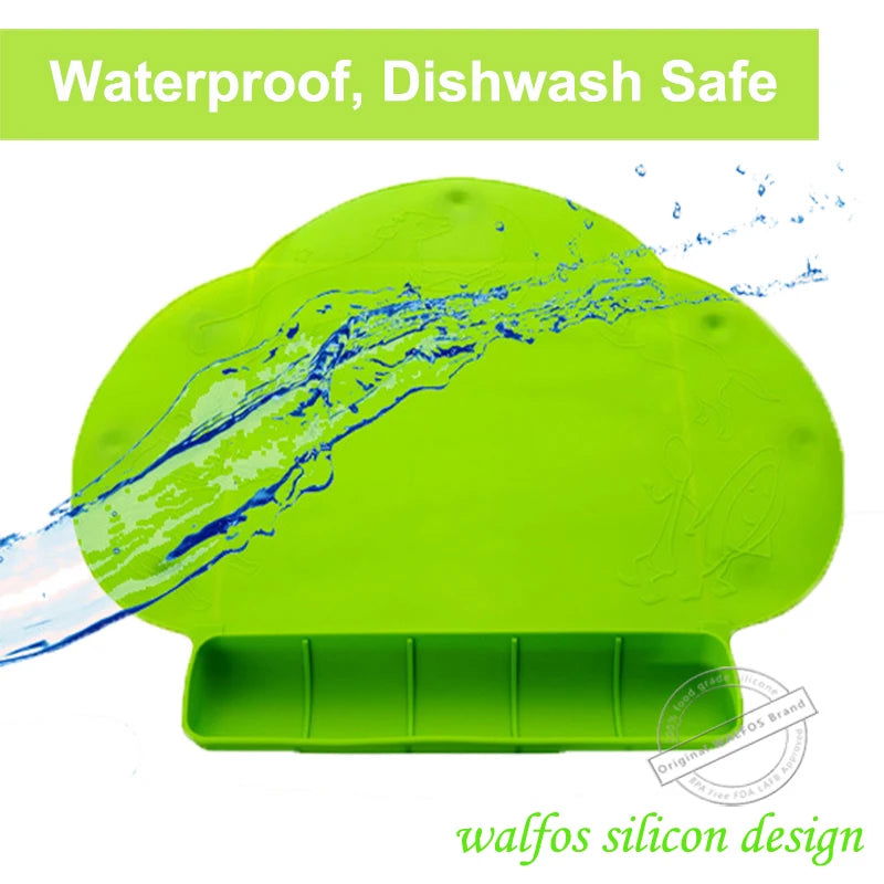 WALFOS Food Grade Silicone Baby Bib Table Mat Infant Tiny Diner Portable Placemat For Kids Baby Feeding Silicone Baby Placemat - Walfos® Kitchenware